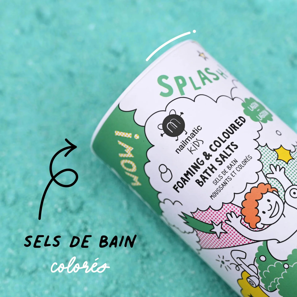 Nailmatic foaming coloured bath salts lagoon green 250 g