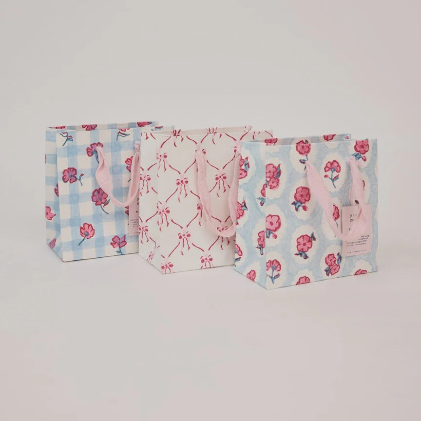 Small Block Printed Gift Bags Pink Sorbet