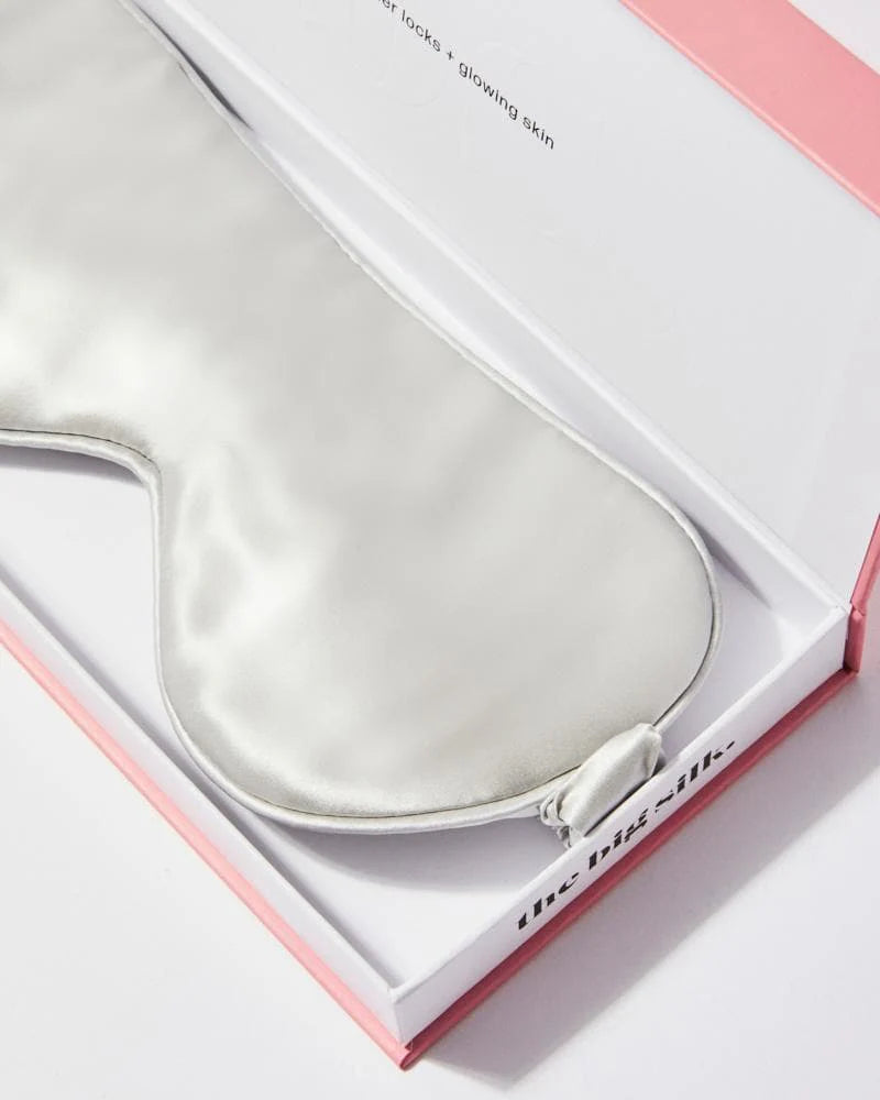 100% Organic Silk Eye Mask - High End Retail Packaging | grey