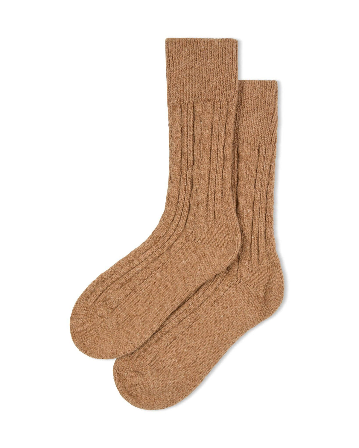 Wool Cable Sock | Camel