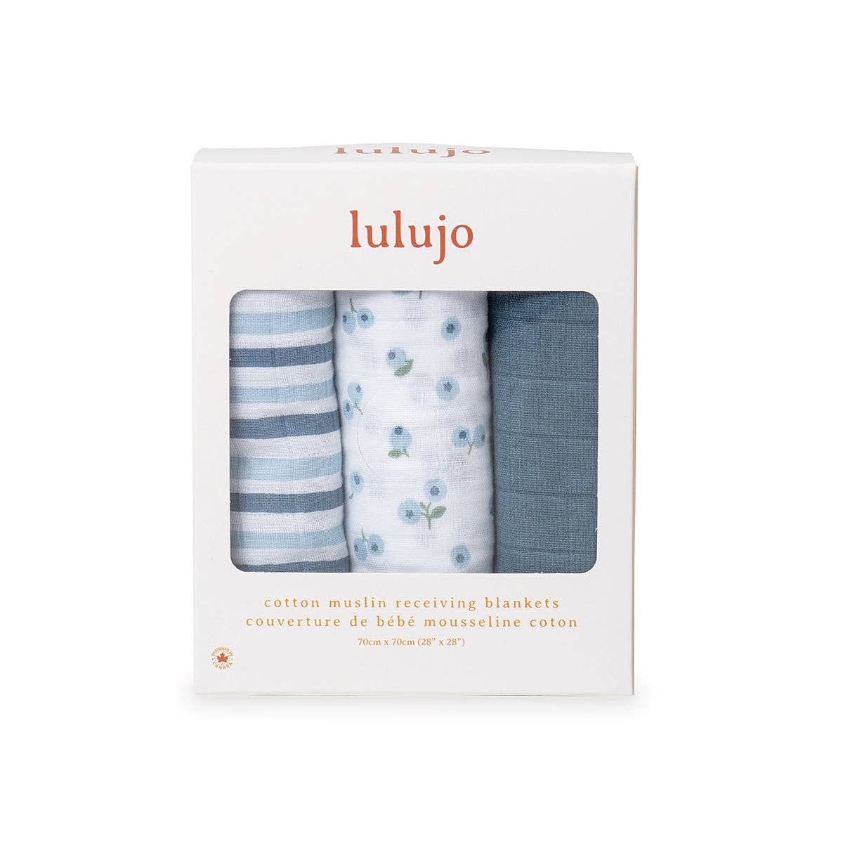 Lulujo -Mini Muslin Cloths - Blueberries 3pk