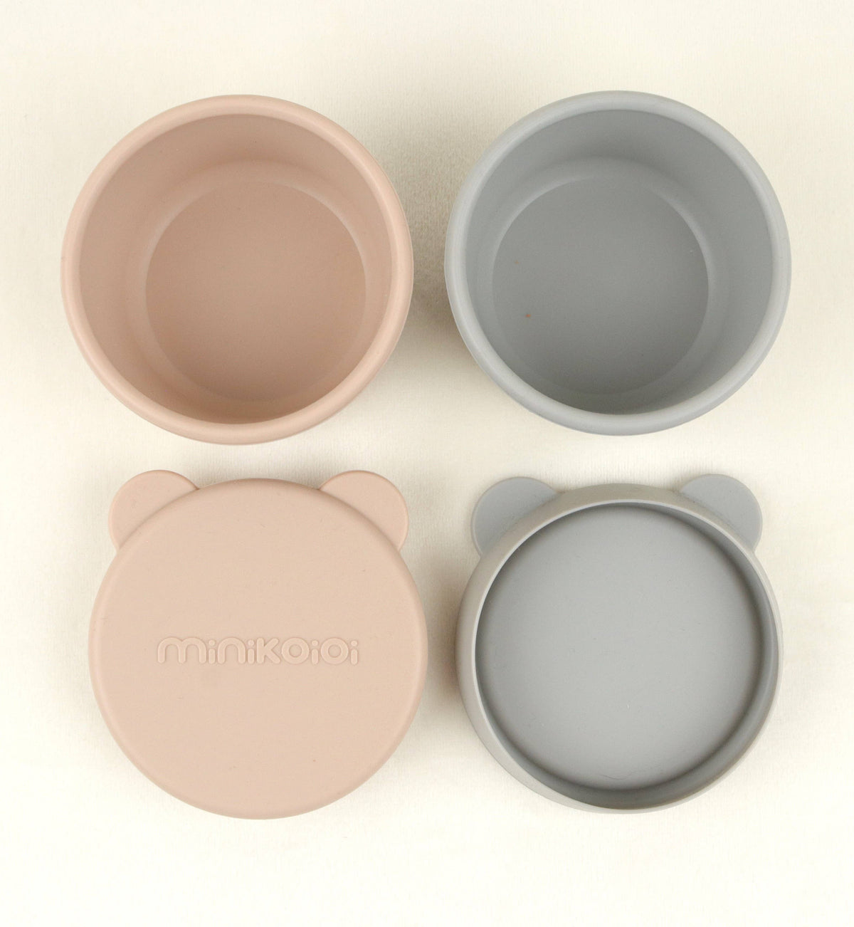 MiniKOiOi Mini Bites - Silicone Mini Bowl with Lid - 2 Pack