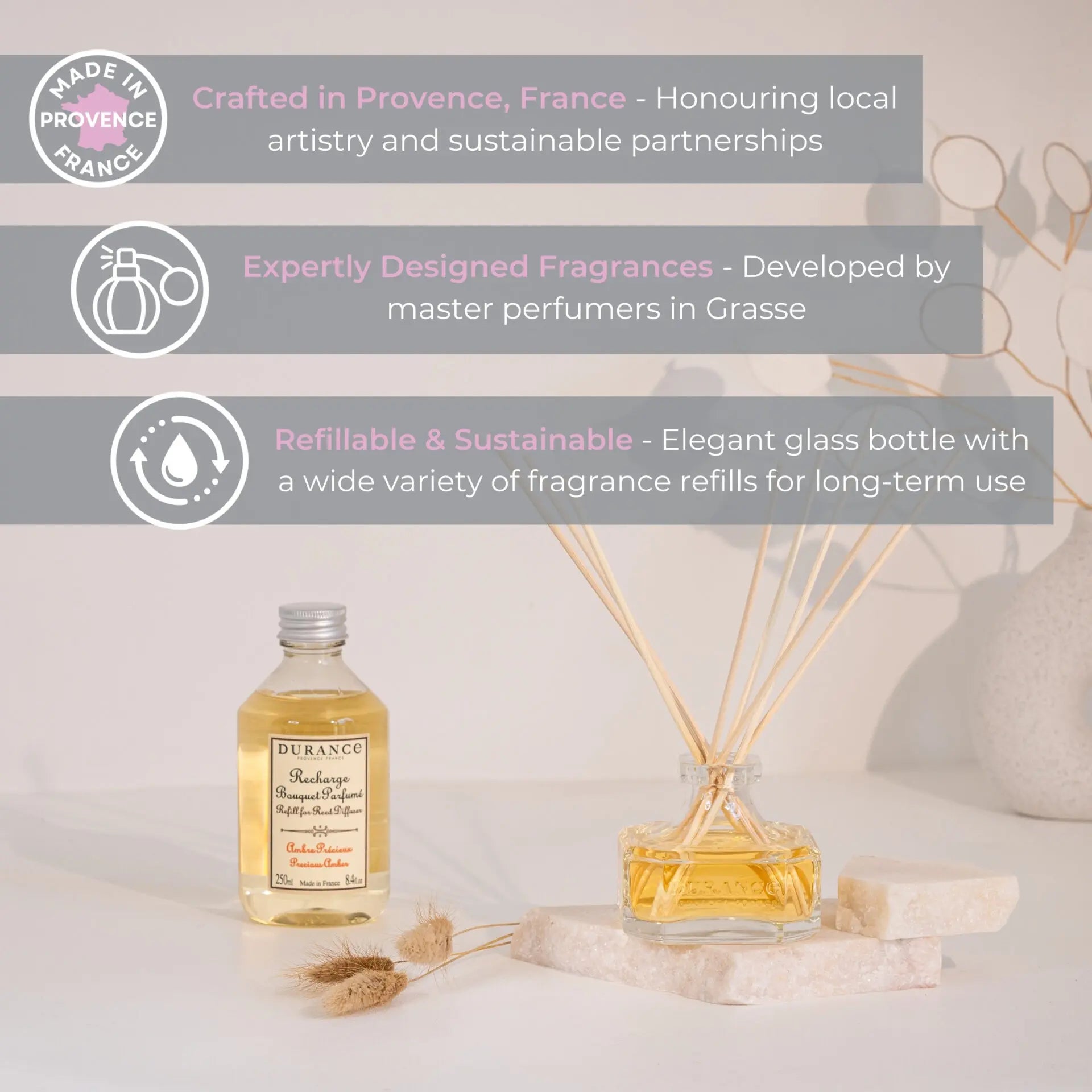 Durance Scented Bouquet Diffuser Monoi Flower 100ml