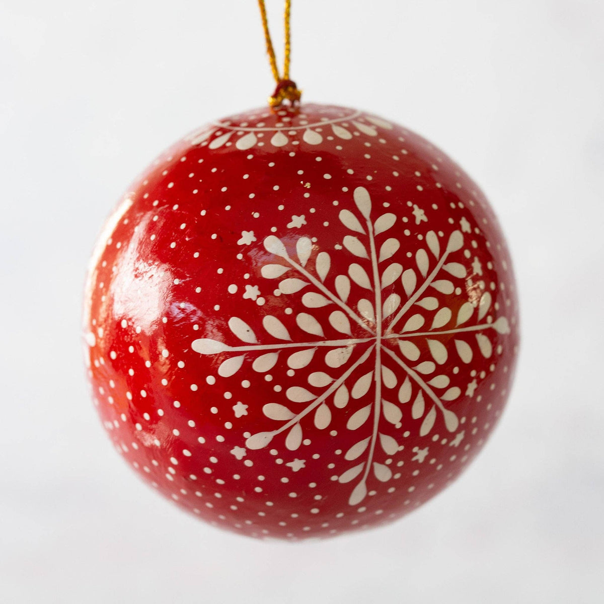3" Red Snowflake Christmas Bauble