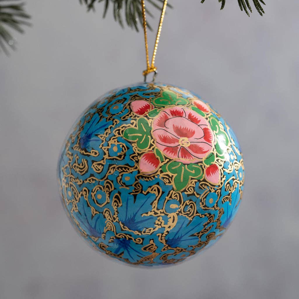 2" Spigelia Paper Mache Hanging Bauble