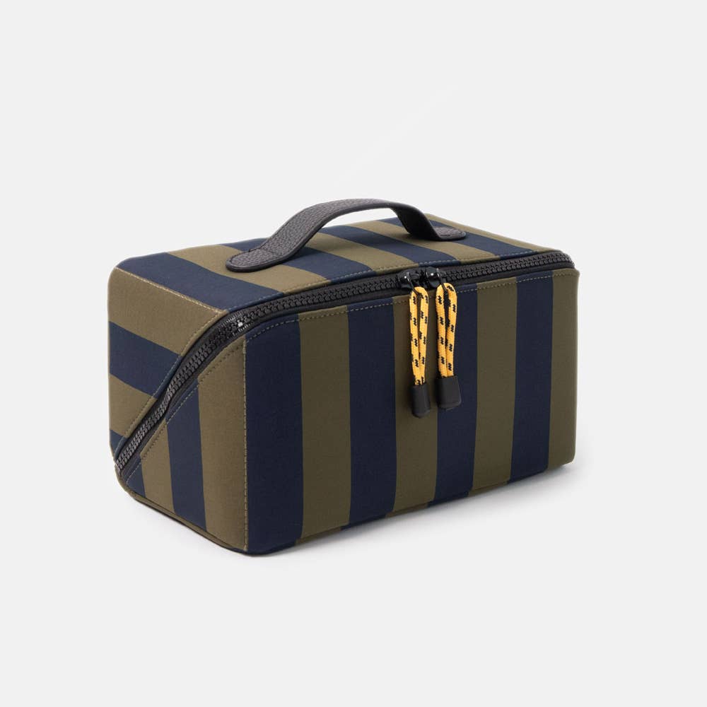 Khaki/Navy Stripe Diagonal Washbag