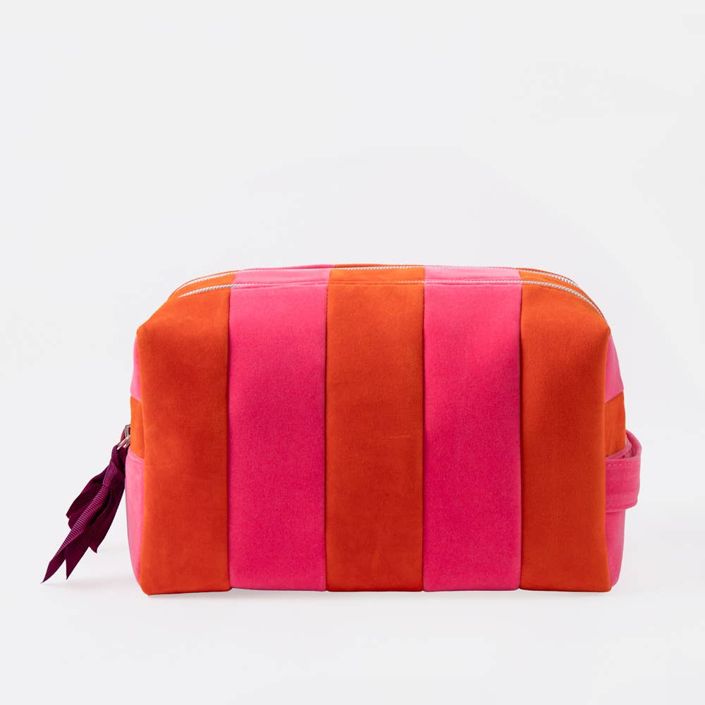 Orange/Pink Stripe large travel washbag