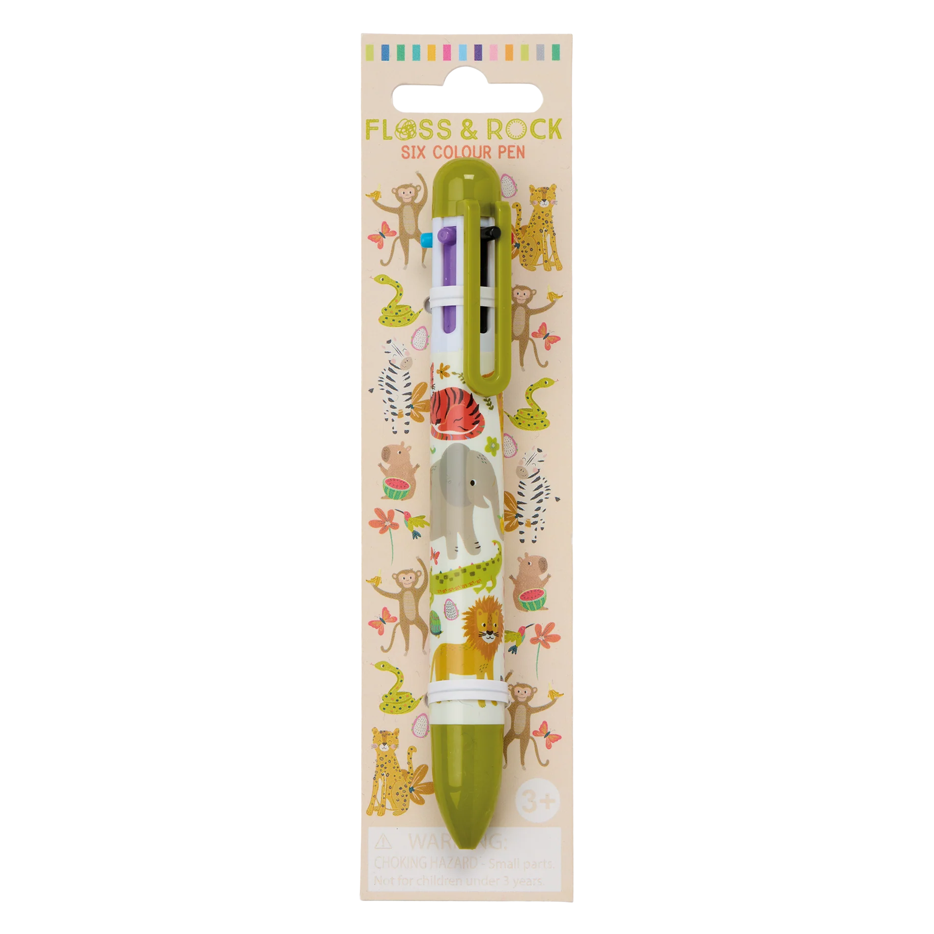 Jungle 6 Colour Click Pen