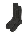 Wool Cable Sock | Dark Charcoal