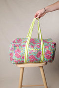 Indian Block Print  Weekend Bag - Rose