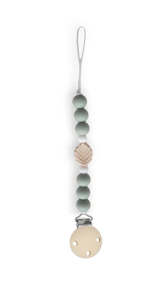 Chewies&more - Silicone Pacifier Teething Clip - Leaf