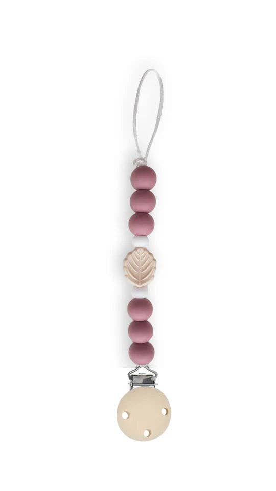 Chewies&more - Silicone Pacifier Teething Clip - Leaf
