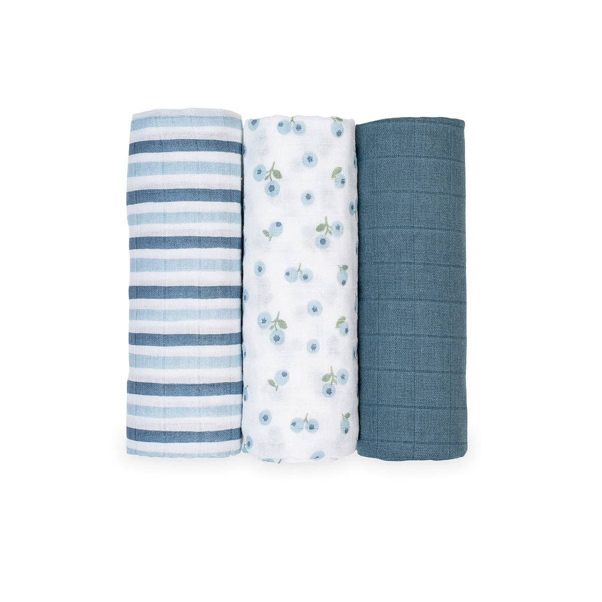Lulujo -Mini Muslin Cloths - Blueberries 3pk