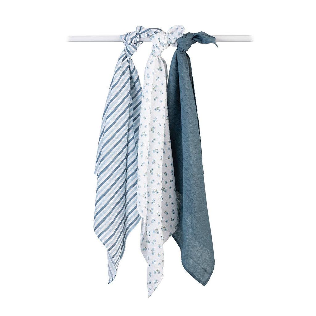 Lulujo -Mini Muslin Cloths - Blueberries 3pk