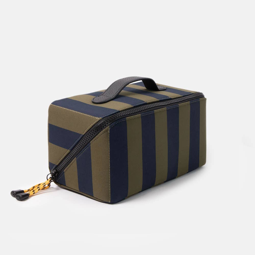 Khaki/Navy Stripe Diagonal Washbag