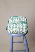 Large Quilted Wash Bag - Blue Diamond