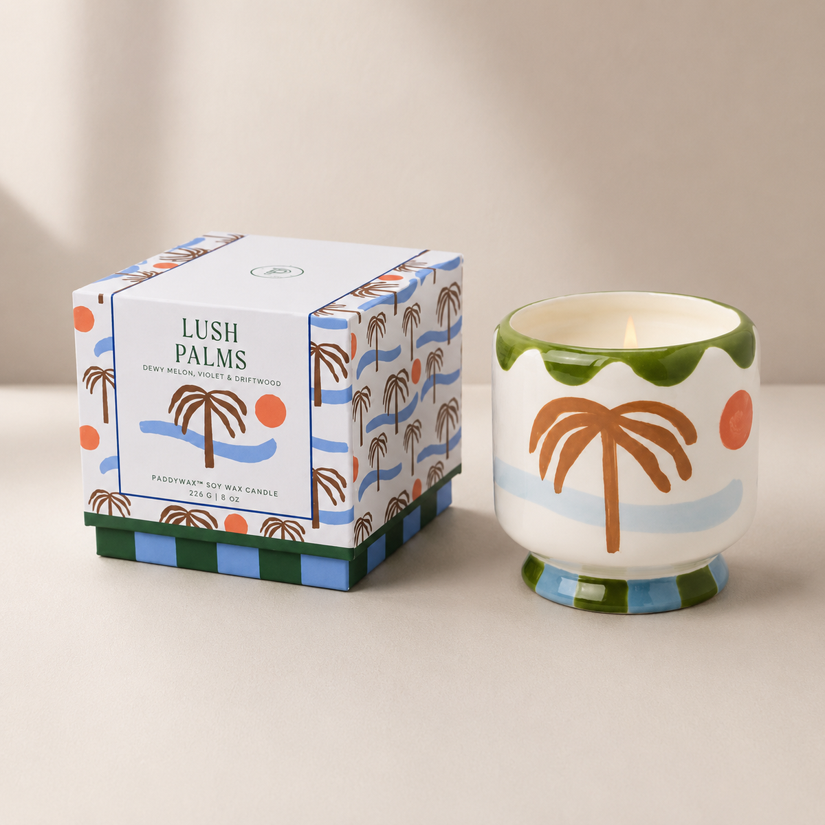 Paddywax A Dopo Palm Tree Ceramic Candle - Lush Palms