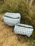 Quilted Wash Bag - Green Star