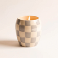Checkmate Porcelain Candle - Cotton/Teak