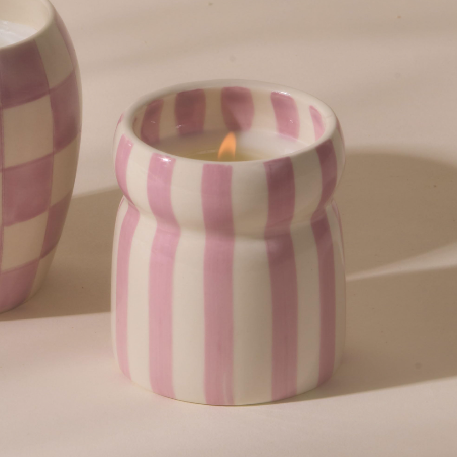 Cabana Lavender Ceramic Candle - Grecian Sand