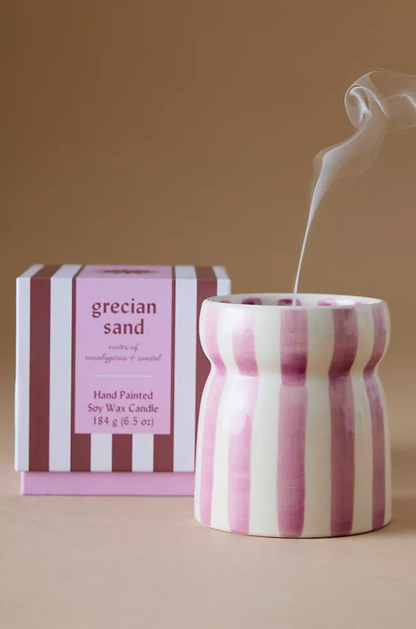 Cabana Lavender Ceramic Candle - Grecian Sand
