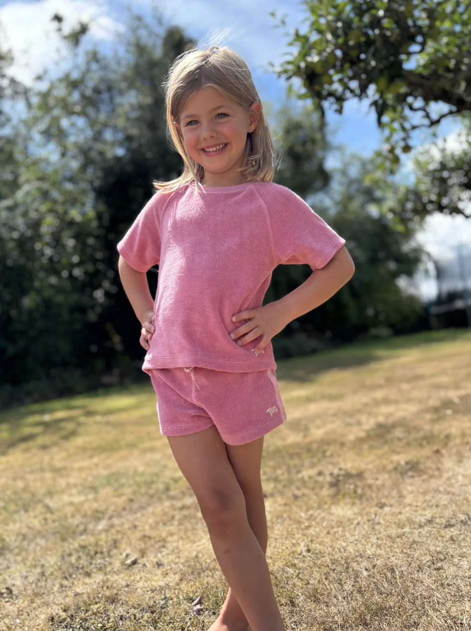 Pink Towelling Shorts