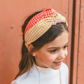 Wide Headband - Strawberry Gingham