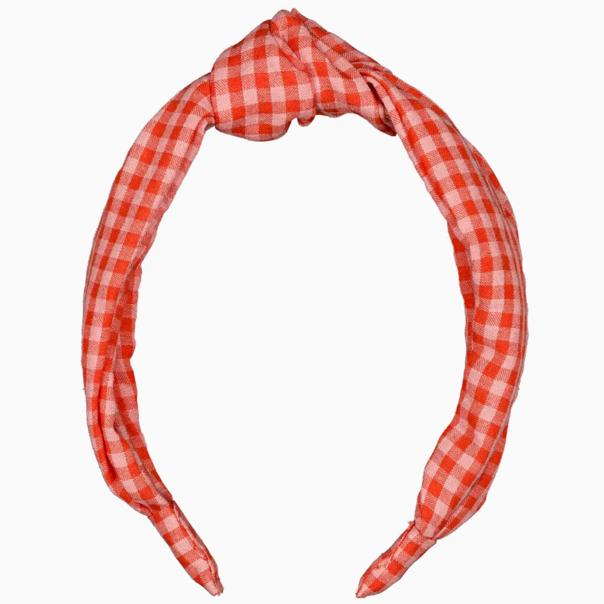 Wide Headband - Strawberry Gingham