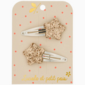 Bubble Star Hair Clips - Gold (Pair)
