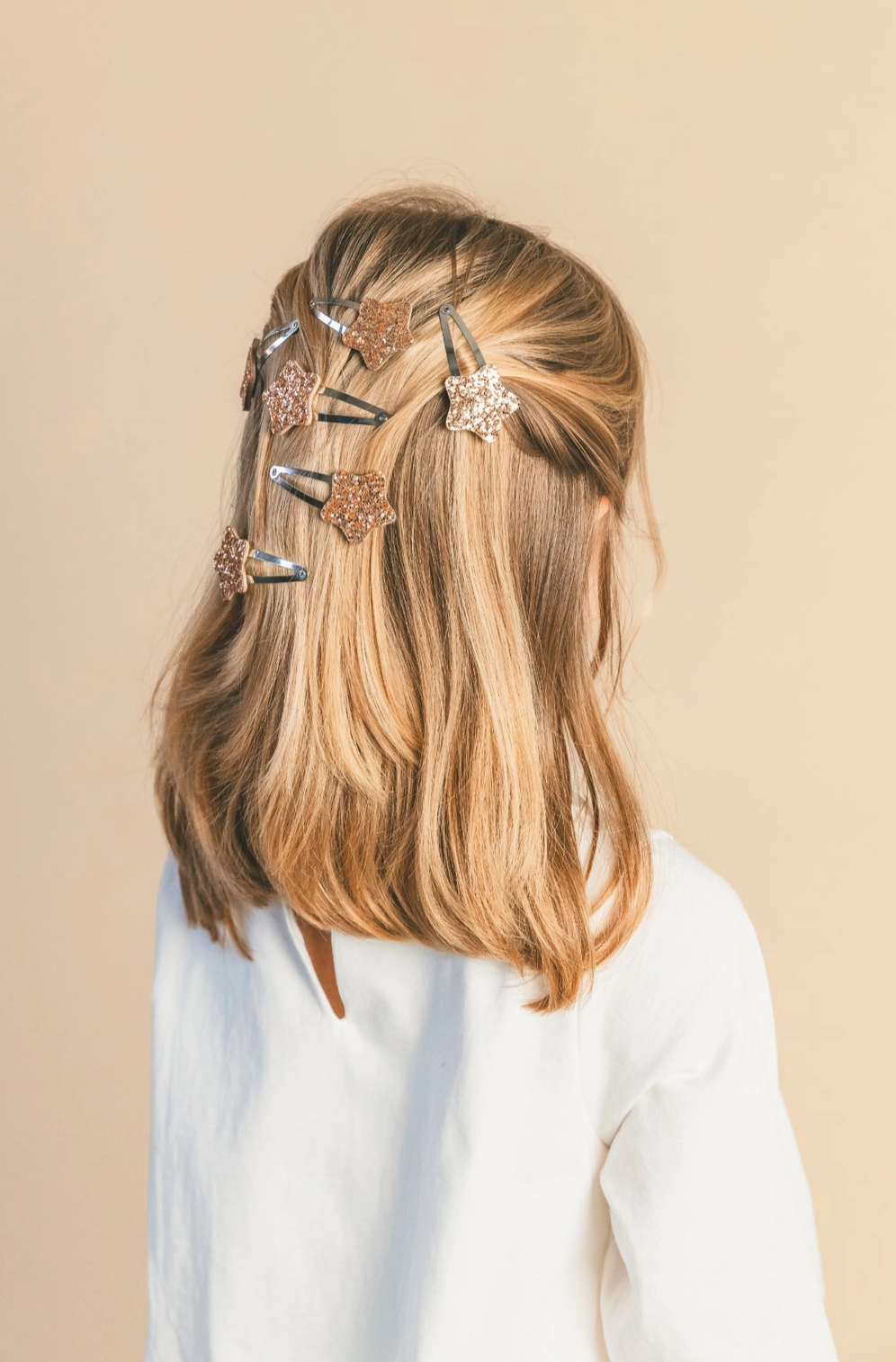 Bubble Star Hair Clips - Gold (Pair)