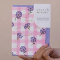 Block Printed Greeting Card - Gingham Violet Meringue