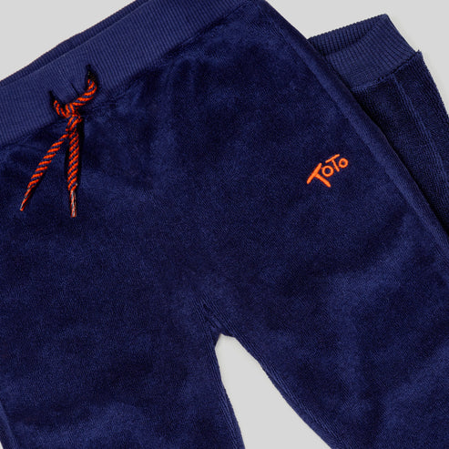 Navy Towelling Joggers 2-3yrs