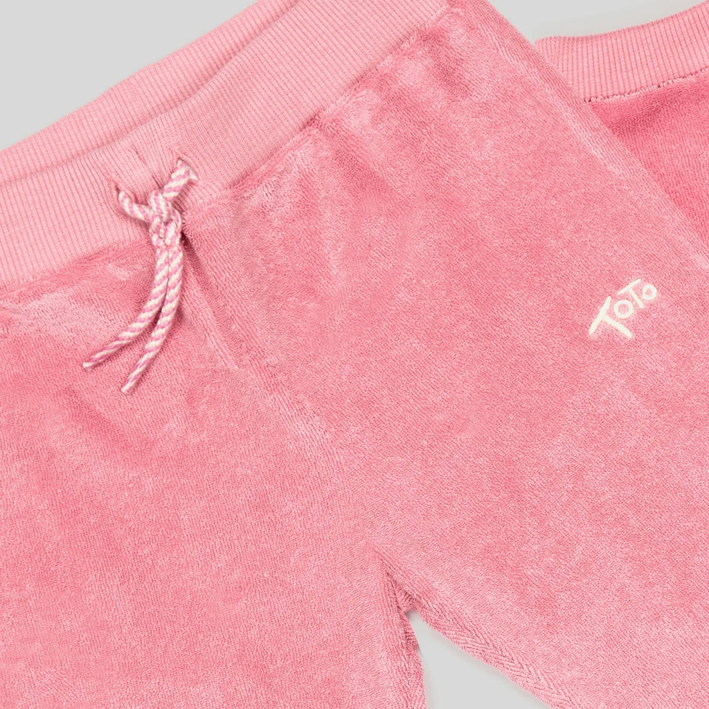 Pink Towelling Joggers 2-3yrs