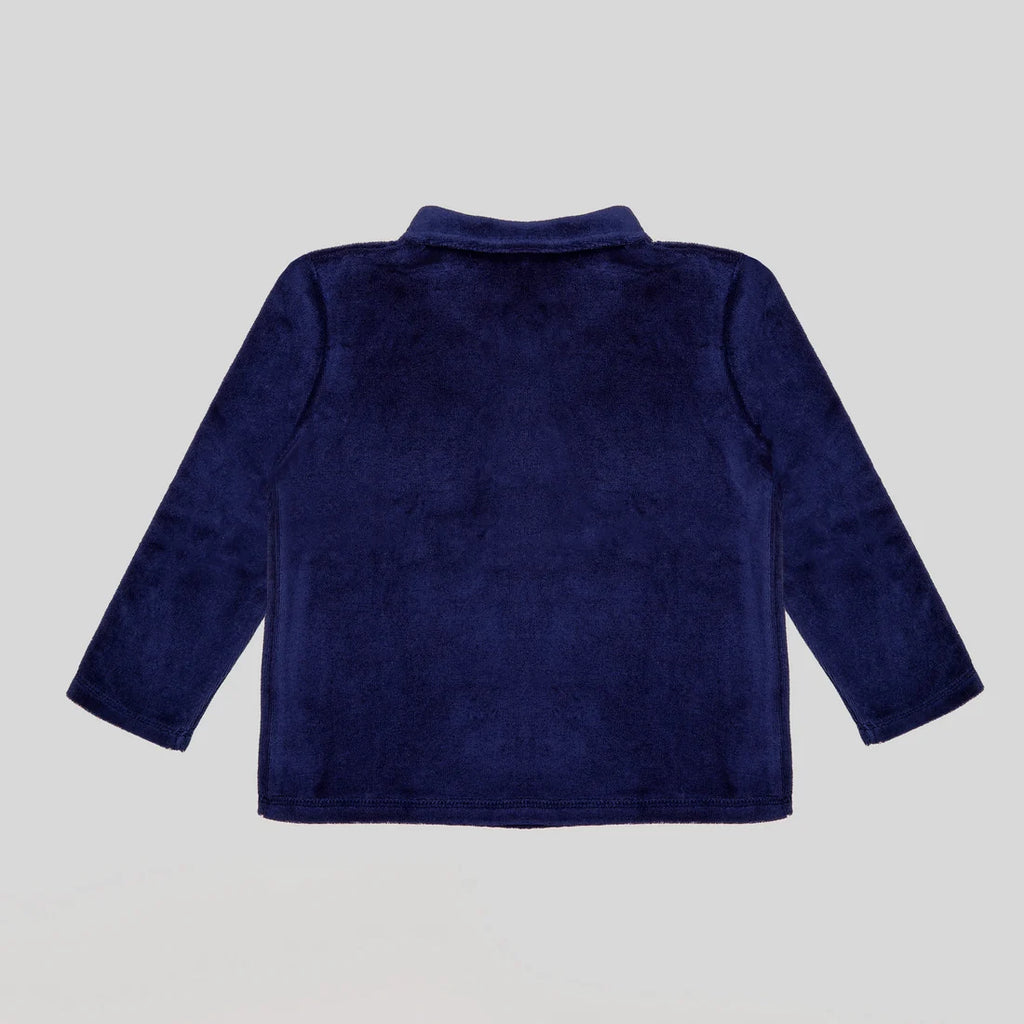 Navy Towelling Zip-neck Sweatshirt 4-5yrs