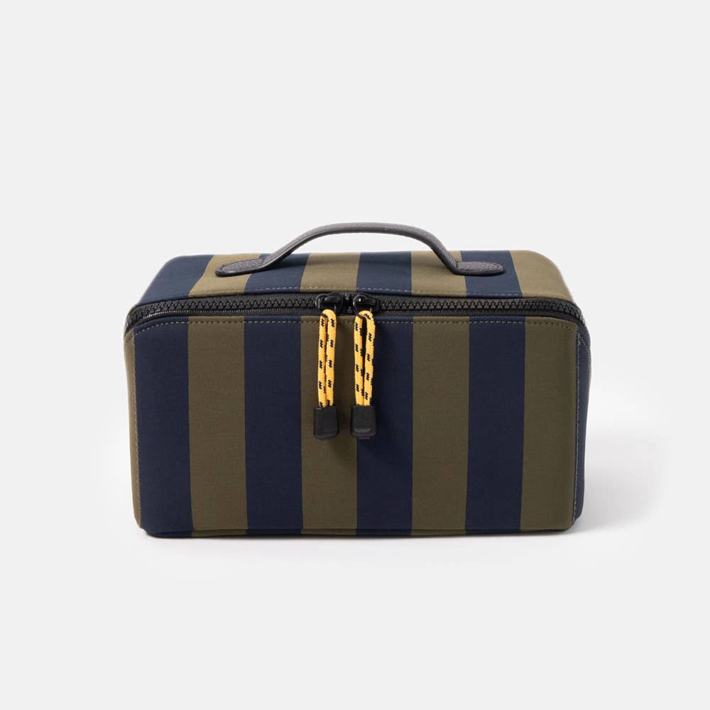 Khaki/Navy Stripe Diagonal Washbag