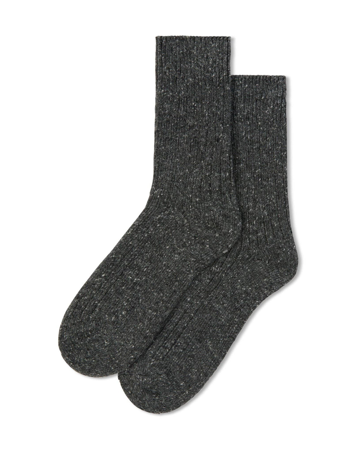 Wool Rib Sock | Charcoal Fleck | Men's