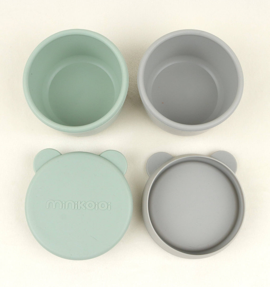 MiniKOiOi Mini Bites - Silicone Mini Bowl with Lid - 2 Pack