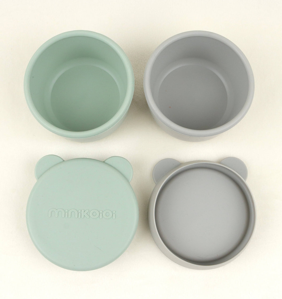 MiniKOiOi Mini Bites - Silicone Mini Bowl with Lid - 2 Pack