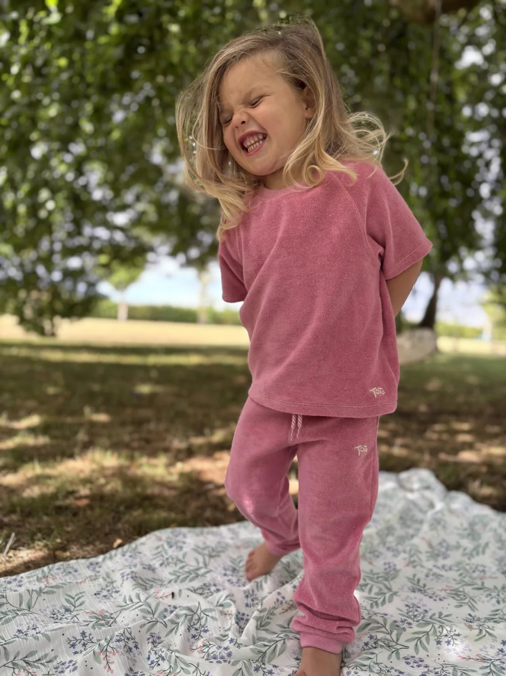 Pink Towelling Joggers 2-3yrs