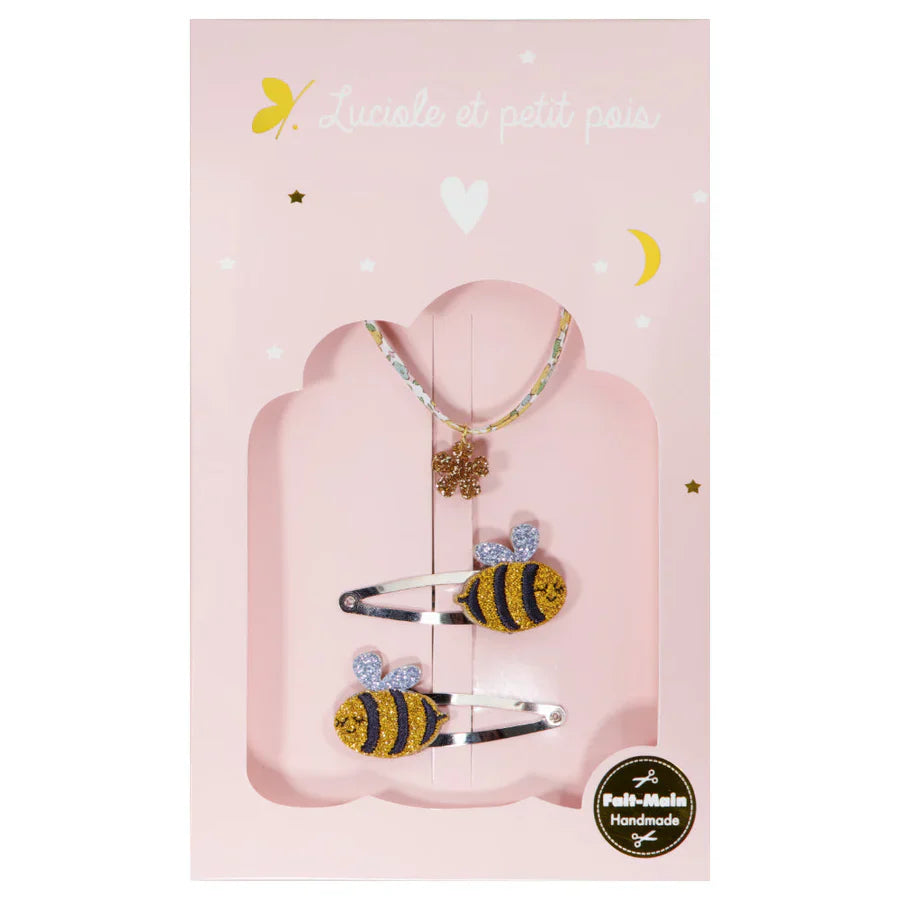 Gift set - Bee hair clips & Betsy Ann bracelet 3+