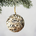 3" Grey Floral Christmas Bauble