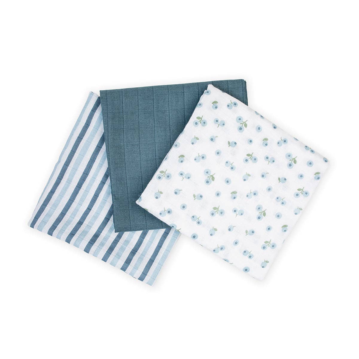Lulujo -Mini Muslin Cloths - Blueberries 3pk