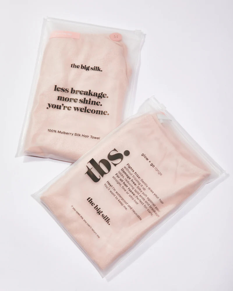 100% Organic Brushed Silk Hair Towel | Pink - #TBS-HAIRTOWEL-PINK