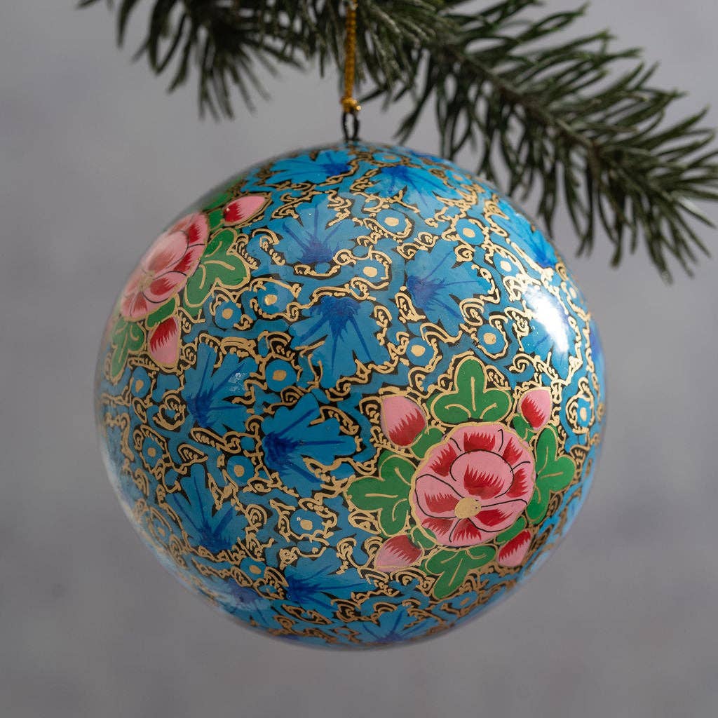 4" Spigelia Paper Mache Hanging Bauble