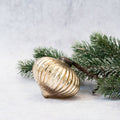 3" Gold Ribbed Lantern Christmas Decoration