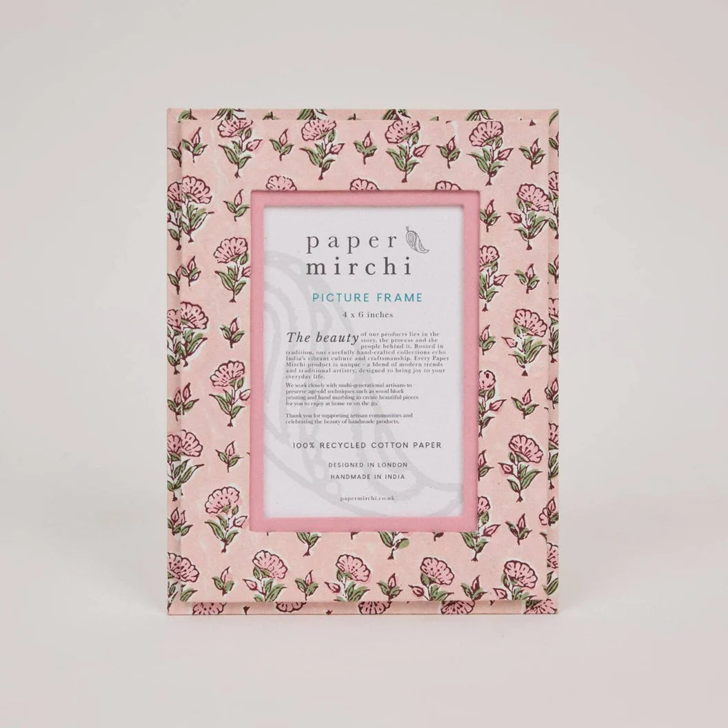Block Printed Picture Frame (4x6) - Ditsy Floral Blush