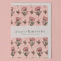 Block Printed Greeting Card - Ditsy Floral Blush