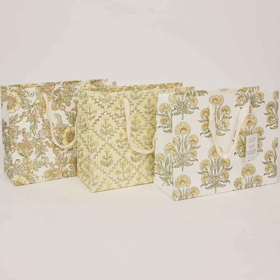 Small Block Printed Gift Bags Buttercream