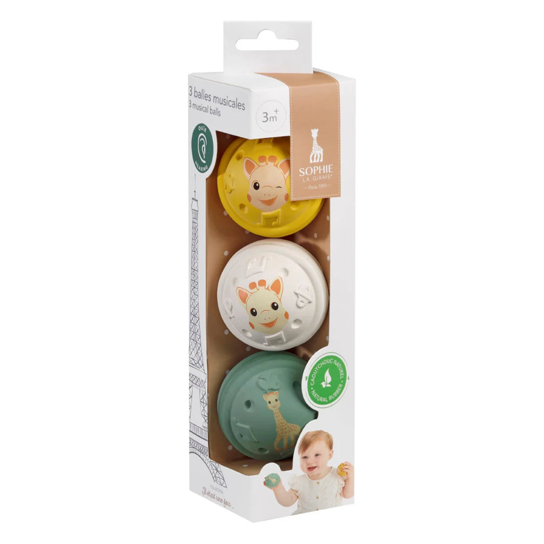 Sophie La Girafe® 3 Musical Balls - Hearing 3m+